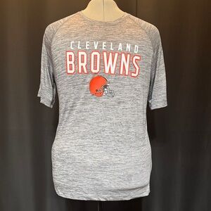 NFL Cleveland Browns Heather Gray Short Sleeve Basic Tee Orange & White Graphic